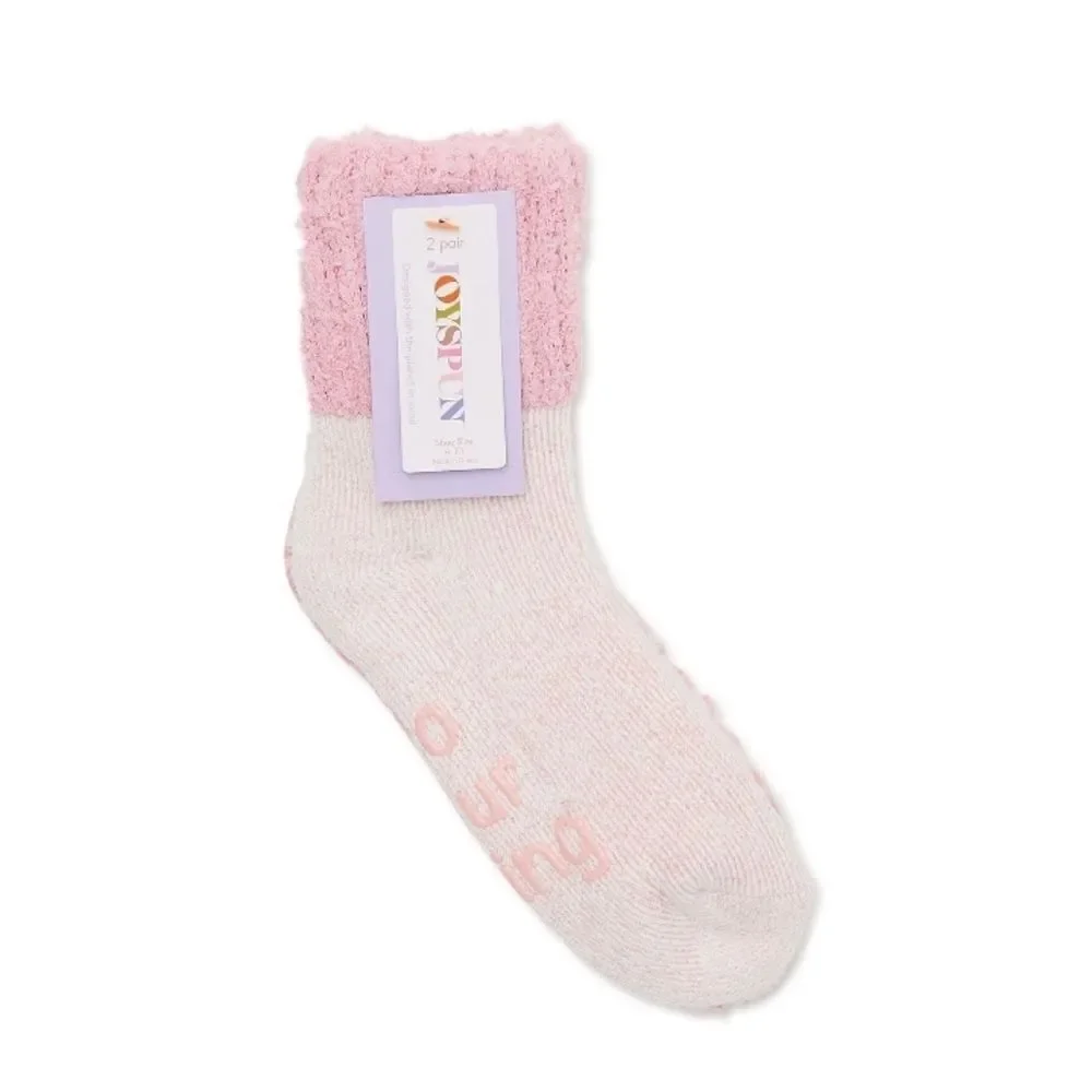 Women's Ultra Soft Fuzzy Lounge Socks 2-Pack Shoe Size 4-10